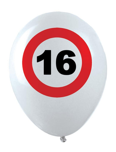 Feestbazaar Ballonnen Verkeersbord 16 (12st)