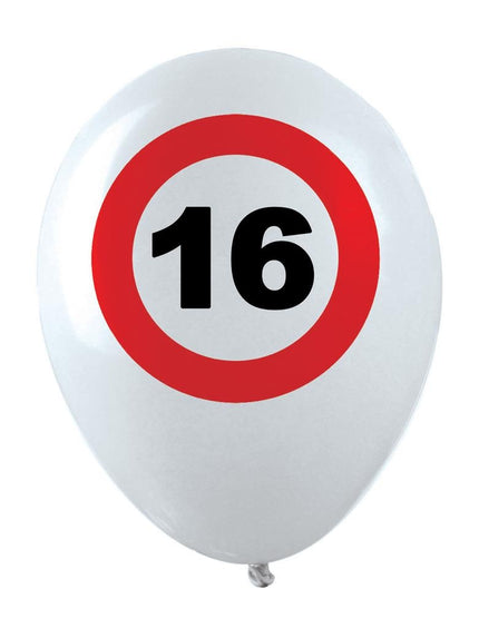 Feestbazaar Ballonnen Verkeersbord 16 (12st)