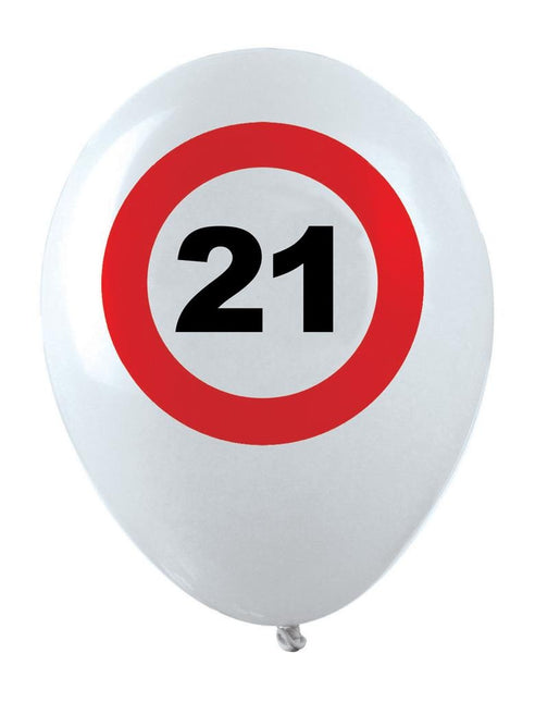 Feestbazaar Ballonnen Verkeersbord 21 (12st)