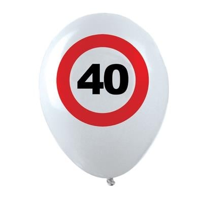 Feestbazaar Ballonnen Verkeersbord 40 (12st)