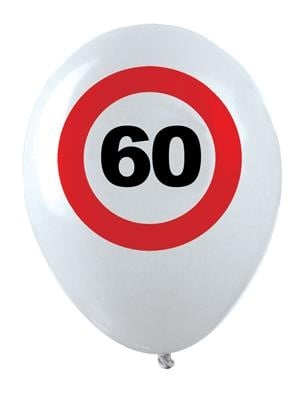 Feestbazaar Ballonnen verkeersbord 60 (12 st)