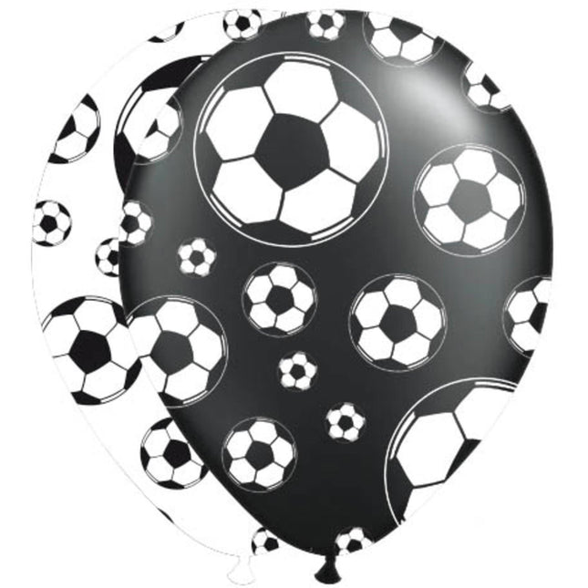 Feestbazaar Ballonnen Voetbal Zwart en Wit (8st)