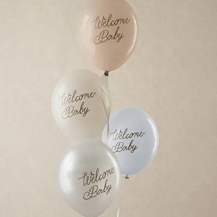 Feestbazaar Ballonnen Welcome Baby Blauw Mix Professional (6st)