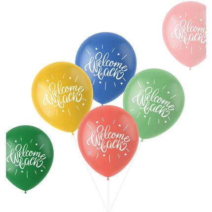 Feestbazaar Ballonnen 'Welcome back' Meerkleurig (6st)