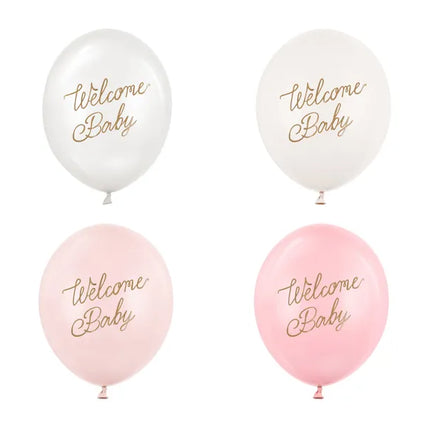 Feestbazaar Ballonnen Welkom Baby Roze Mix Professional (50st)