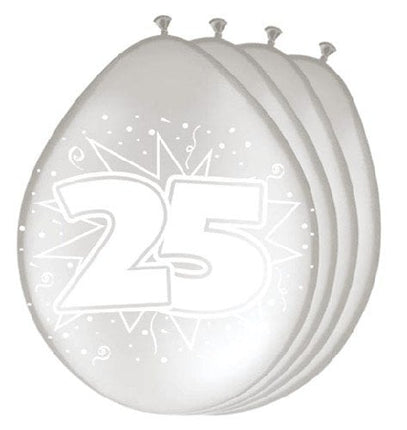 Feestbazaar Ballonnen zilver 25 jaar