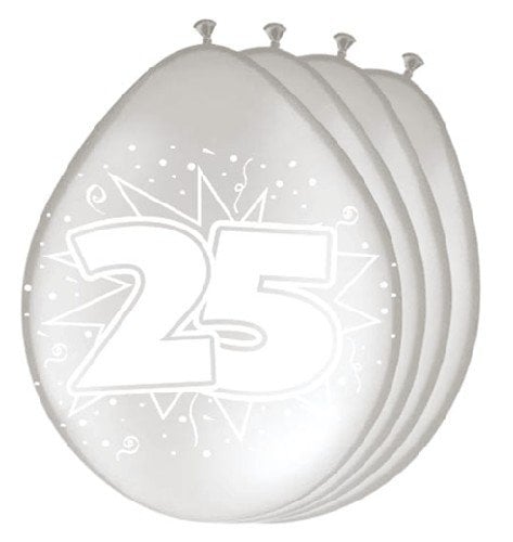 Feestbazaar Ballonnen zilver 25 jaar