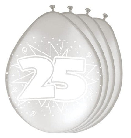 Feestbazaar Ballonnen zilver 25 jaar