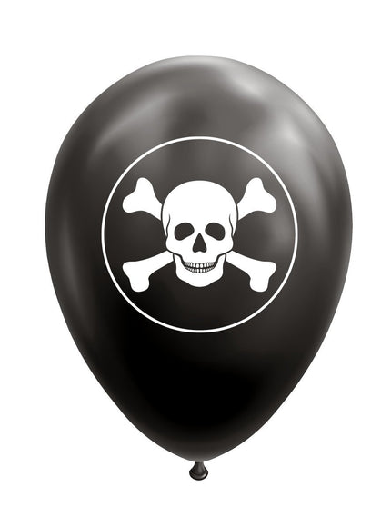 Feestbazaar Ballonnen Zwart Doodskop Pirate (8st)