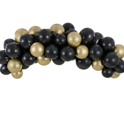 Feestbazaar Ballonnenboog Set Chique Zwart/Goud (2m)