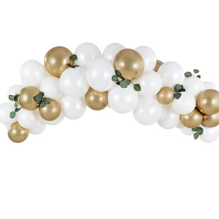 Feestbazaar Ballonnenboog  Set Goud/Wit  (2m)