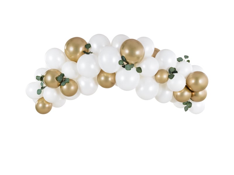 Feestbazaar Ballonnenboog  Set Goud/Wit  (2m)