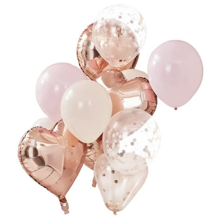 Feestbazaar Ballonnenbundel  Blush en Rosegoud