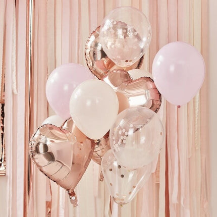 Feestbazaar Ballonnenbundel  Blush en Rosegoud