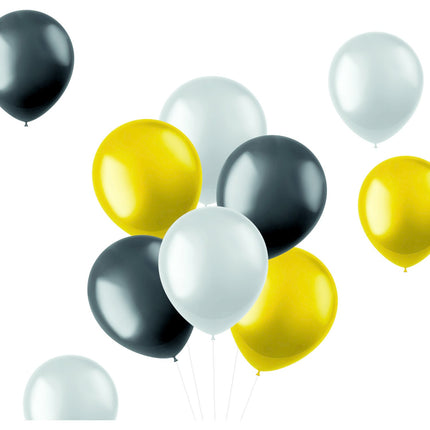 Feestbazaar Ballonnenset Goud, Zilver En Zwart Metallic (10st)
