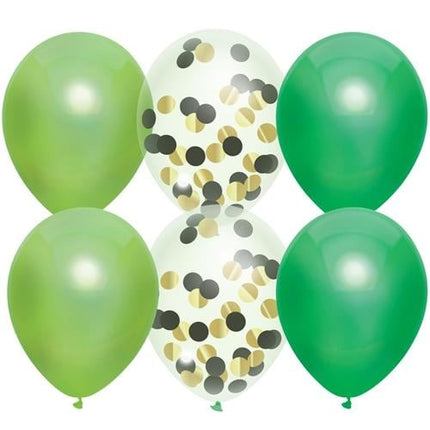 Feestbazaar Ballonnenset Groen Confetti (6st)