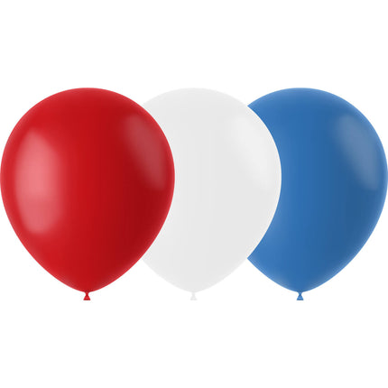 Feestbazaar Ballonnenset Rood/Wit/Blauw (50st)