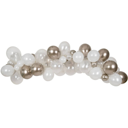 Feestbazaar Ballonslinger Wit/Zilver Glamorous Life (66 stuks)