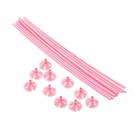 Feestbazaar Ballonstokjes met Houders Roze (10st)