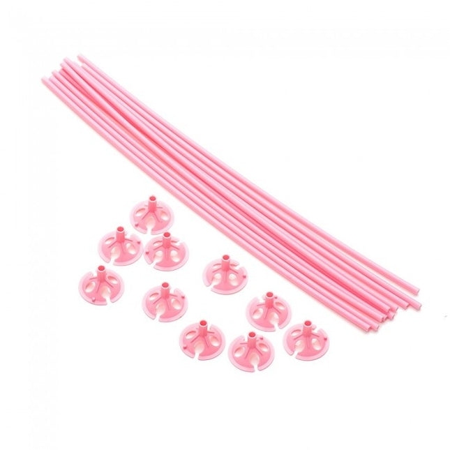 Feestbazaar Ballonstokjes met Houders Roze (10st)