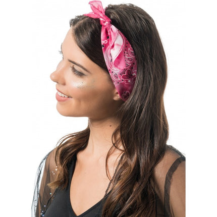 Feestbazaar Bandana Nek- en Hoofdband Pink