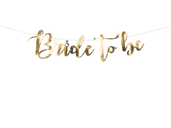 Feestbazaar Banner Bride to be Goud - 80x19cm