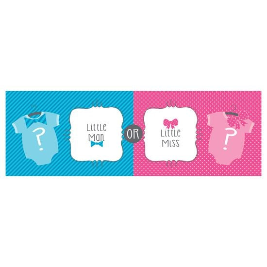 Feestbazaar Banner Gender Reveal Little Man Or Miss
