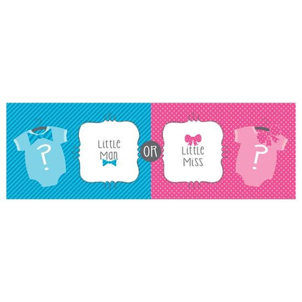 Feestbazaar Banner Gender Reveal Little Man Or Miss