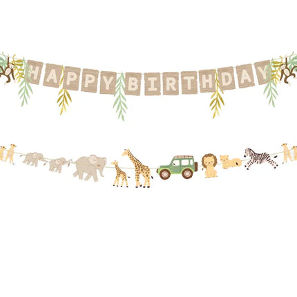 Feestbazaar Banner 'Happy birthday' Safari (180cm)