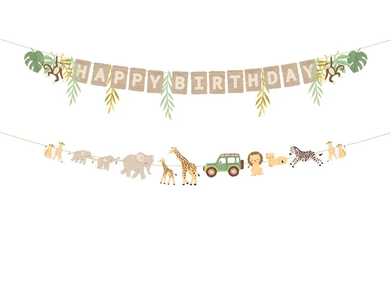 Feestbazaar Banner 'Happy birthday' Safari (180cm)