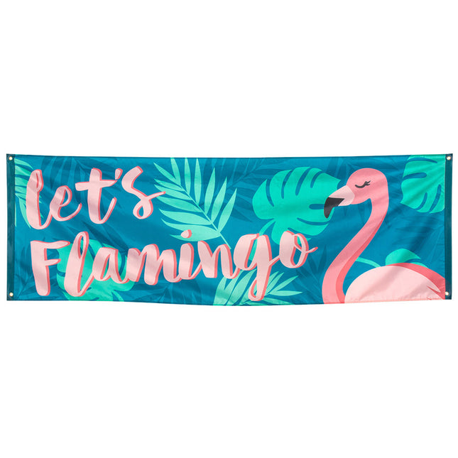 Feestbazaar Banner 'Let's Flamingo' Hawaii