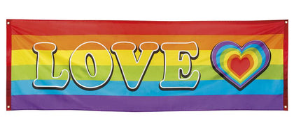 Feestbazaar Banner Regenboog Love 74x220cm