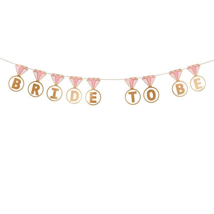 Feestbazaar Banner Ringen 'Bride To Be' (2,5m)