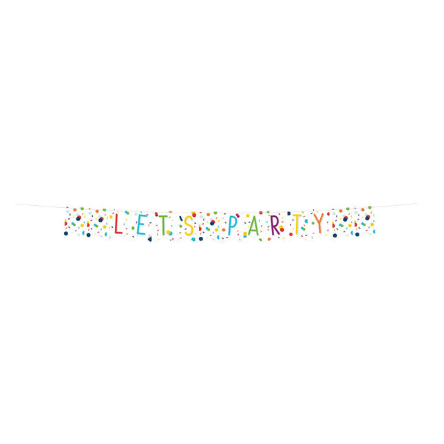 Feestbazaar Banner Slinger Let's Party Confetti (1.85m)