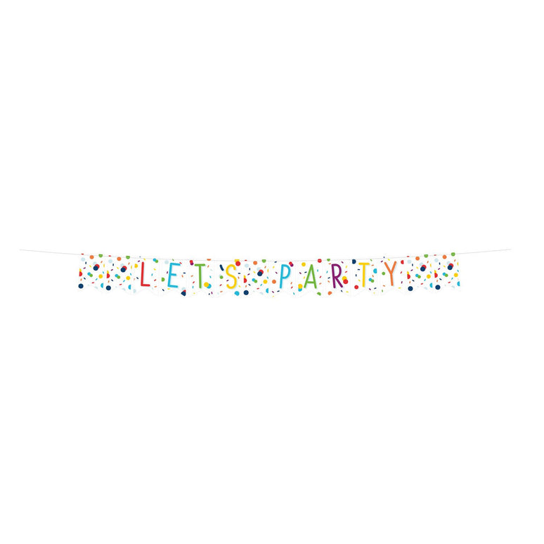 Feestbazaar Banner Slinger Let's Party Confetti (1.85m)