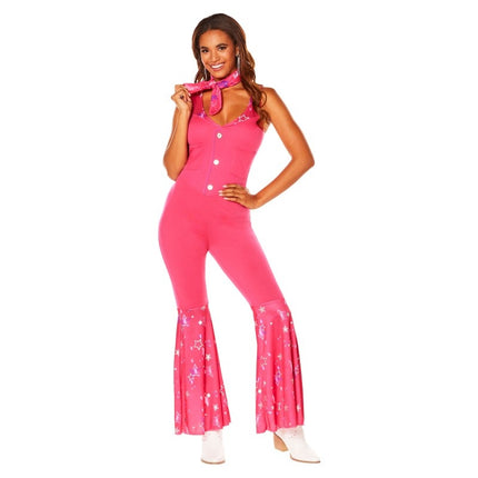 Feestbazaar Barbie Western Jumpsuit Roze volwassenen ™