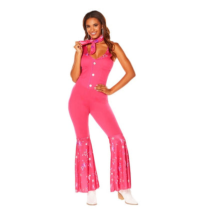 Feestbazaar Barbie Western Jumpsuit Roze volwassenen ™