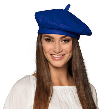 Feestbazaar Baret Frankrijk blauw