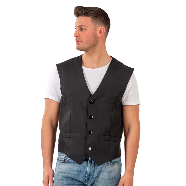Feestbazaar Basic Gilet Zwart Heren