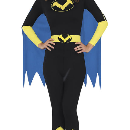 Feestbazaar Batgirl Jumpsuit Met Blauwe Cape