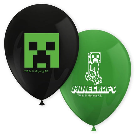 Feestbazaar Bedrukte Minecraft Ballonnen Creeper 30cm (8st)
