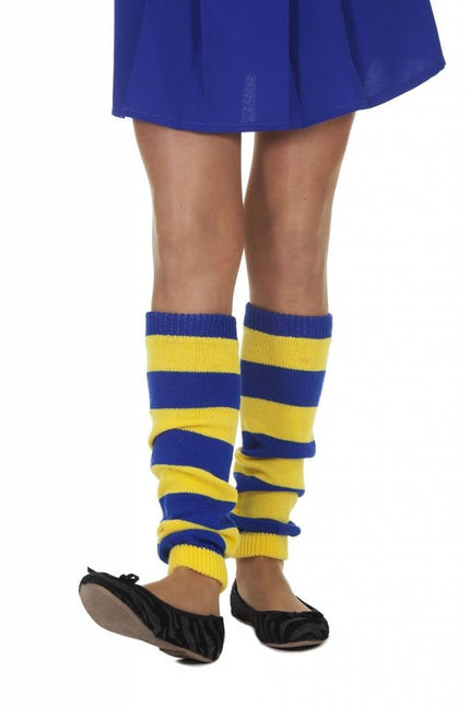 Feestbazaar Beenwarmers blauw/geel