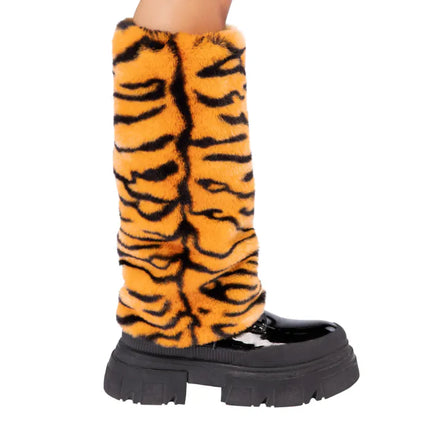 Feestbazaar Beenwarmers Fluffy Fierce Tijger