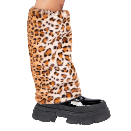 Feestbazaar Beenwarmers Fluffy Wild Luipaard