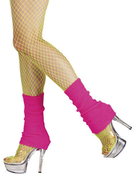 Feestbazaar Beenwarmers neon roze