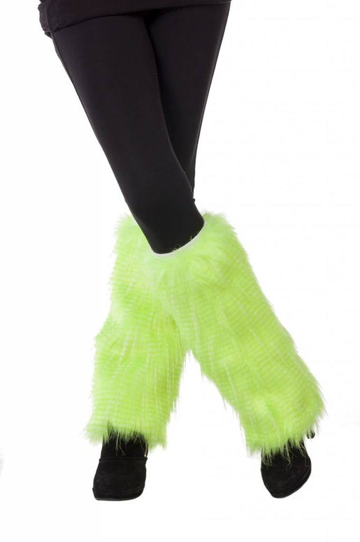 Feestbazaar Beenwarmers pluche neon groen