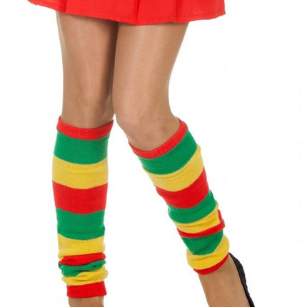 Feestbazaar Beenwarmers rood/geel/groen