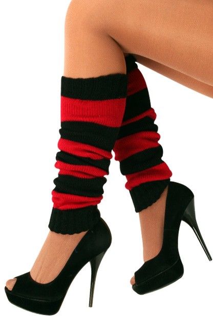 Feestbazaar Beenwarmers zwart/rood