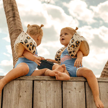 Feestbazaar Beige Panterprint Baby Zwembandjes 0-2 Jaar