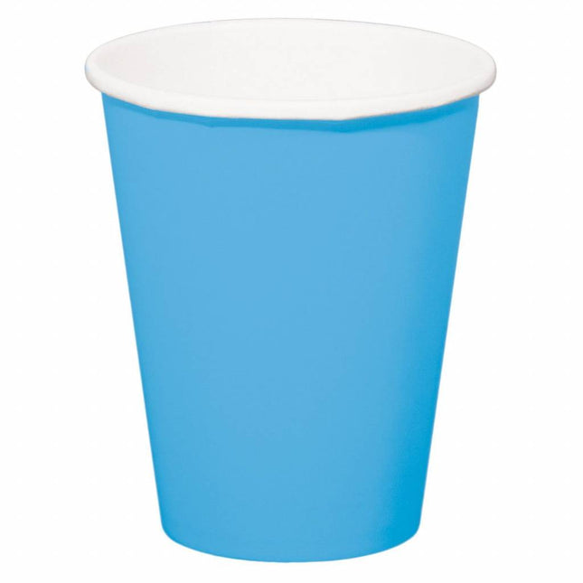 Feestbazaar Bekers azuur blauw - 8 stuks